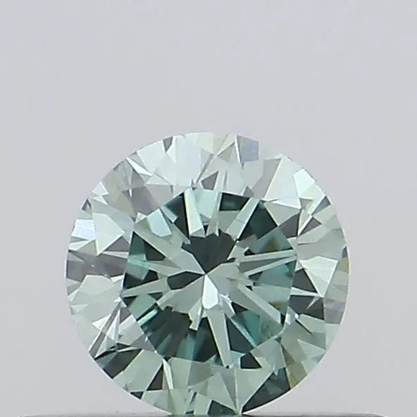 0.37ct Round Lab Grown Diamond (Colour Fancy Vivid Green, Clarity VS1, Cut VG, IGI Certified)