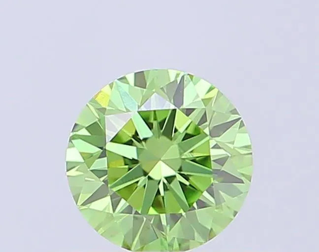 0.44ct Round Lab Grown Diamond (Colour Fancy Vivid Green, Clarity VS1, Cut VG, IGI Certified)