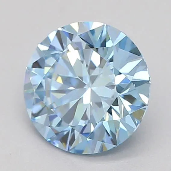 0.50ct Round Lab Grown Diamond (Colour Fancy Vivid Blue, Clarity VVS2, Cut EX, IGI Certified)