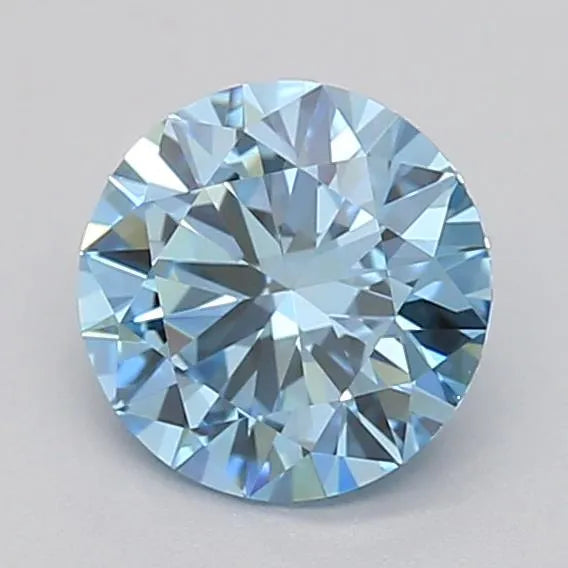0.51ct Round Lab Grown Diamond (Colour Fancy Vivid Blue, Clarity VVS2, Cut ID, IGI Certified)