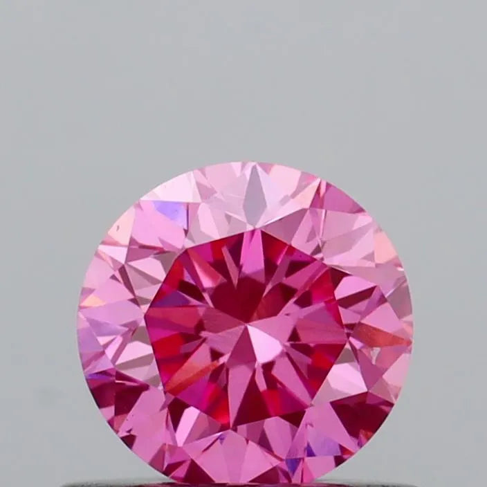 0.54ct Round Lab Grown Diamond (Colour Fancy Vivid Pink, Clarity VS1, Cut EX, IGI Certified)