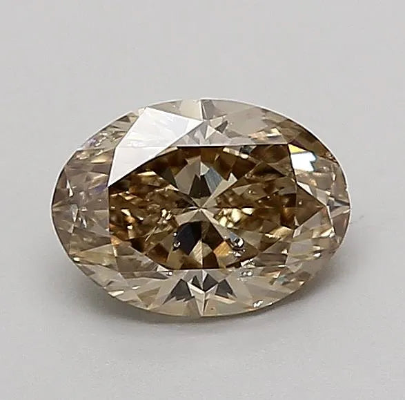 0.96ct Oval Natural Diamond (Colour Brown, Clarity SI2, Cut VG, IGI Certified)