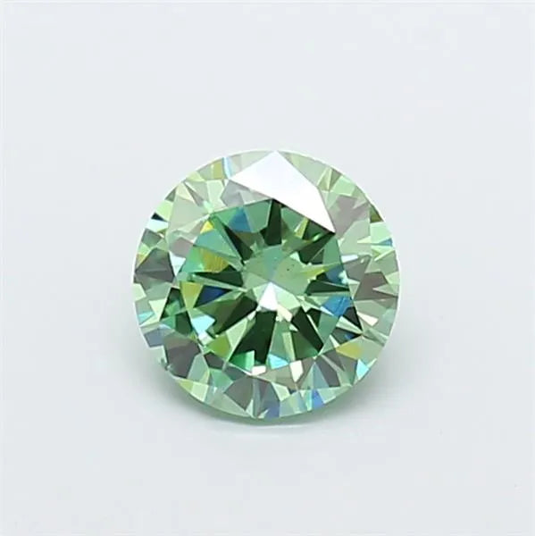 1.00ct Round Lab Grown Diamond (Colour Fancy Vivid Green, Clarity VS2, Cut VG, IGI Certified)