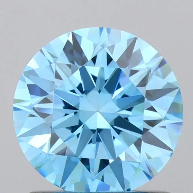 1.03ct Round Lab Grown Diamond (Colour Fancy Vivid Blue, Clarity VVS1, Cut ID, IGI Certified)