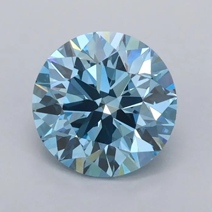 1.04ct Round Lab Grown Diamond (Colour Fancy Vivid Blue, Clarity VVS1, Cut ID, IGI Certified)