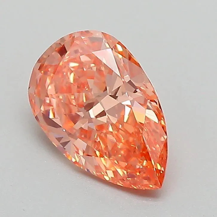 1.11ct Diament Hodowany w Laboratorium Kształt Gruszka Kolor Fancy Vivid Pink Orange Czystosc VVS2 Certyfikat IGI
