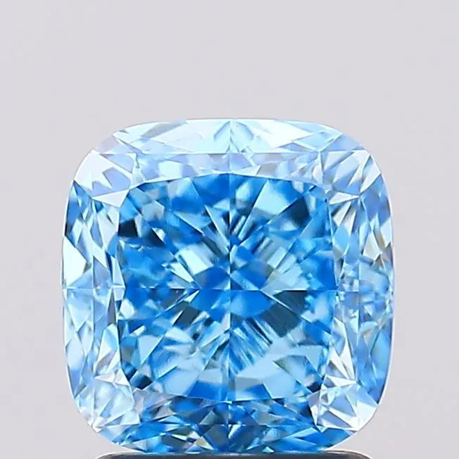 2.07ct Diament Hodowany w Laboratorium Cushion Modified Kolor Fancy Vivid Blue Czystosc VVS2 Certyfikat IGI