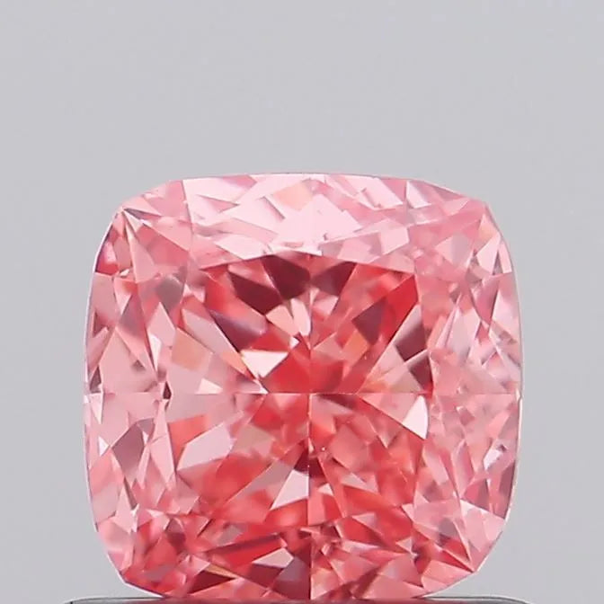 0.67ct Diament Hodowany w Laboratorium Kształt Cushion Brilliant Kolor Fancy Vivid Pink Czystosc VVS2 Certyfikat IGI