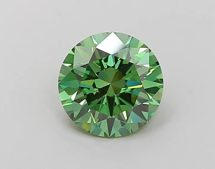 1.57ct Round Lab Grown Diamond (Colour Fancy Vivid Green, Clarity VS1, Cut EX, IGI Certified)