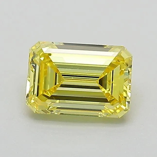 0.73ct Diament Hodowany w Laboratorium Kształt Emerald Kolor Fancy Deep Yellow Czystosc VVS1 Certyfikat IGI