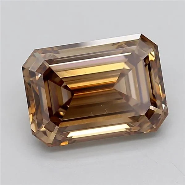 5.10ct Emerald Lab Grown Diamond (Colour Fancy Brown, Clarity VVS2, IGI Certified)