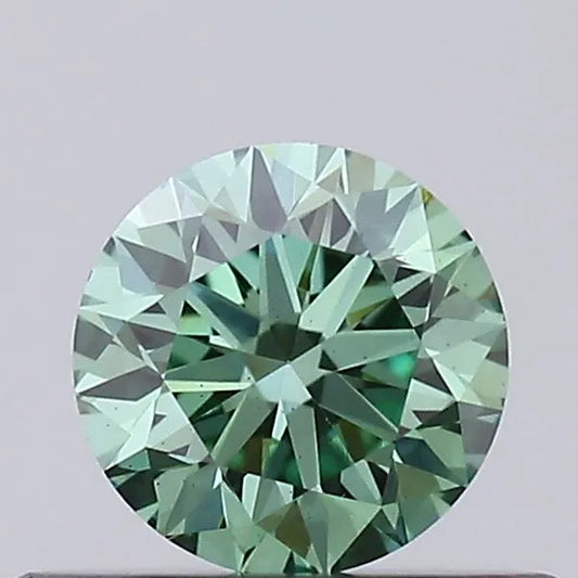 0.33ct Round Lab Grown Diamond (Colour Fancy Vivid Green, Clarity VS2, Cut VG, IGI Certified)