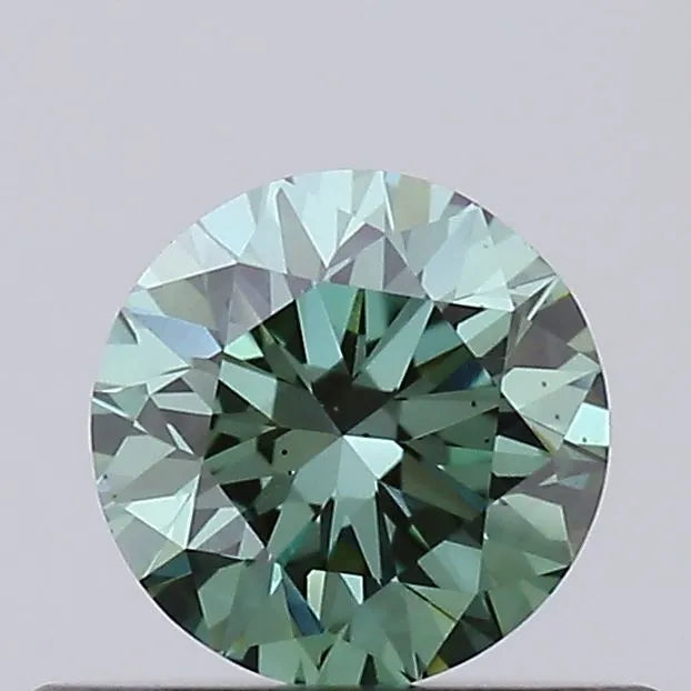 0.36ct Round Lab Grown Diamond (Colour Fancy Vivid Green, Clarity VS2, Cut EX, IGI Certified)