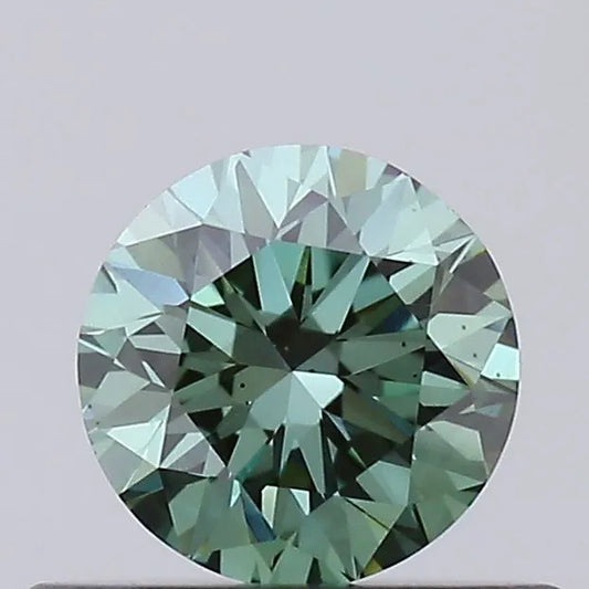 0.36ct Round Lab Grown Diamond (Colour Fancy Vivid Green, Clarity VS2, Cut EX, IGI Certified)