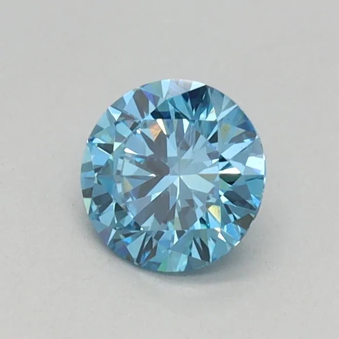 0.37ct Round Lab Grown Diamond (Colour Fancy Vivid Blue, Clarity VVS2, Cut EX, IGI Certified)