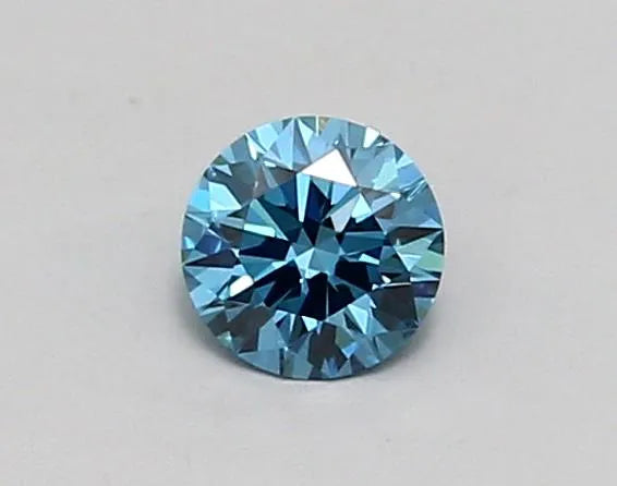 0.39ct Round Lab Grown Diamond (Colour Fancy Vivid Blue, Clarity VVS2, Cut ID, IGI Certified)