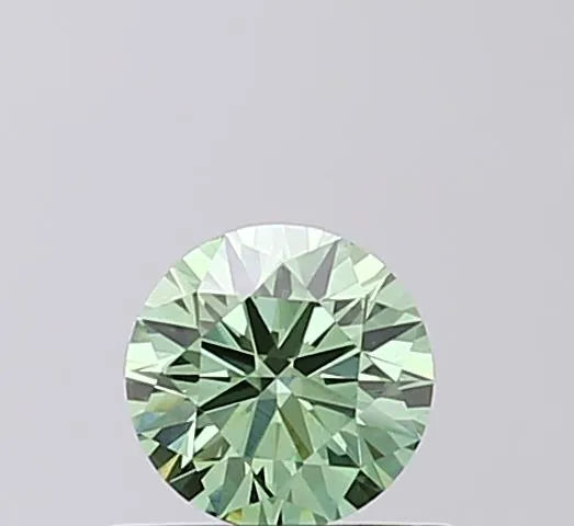 0.42ct Round Lab Grown Diamond (Colour Fancy Vivid Green, Clarity VS2, Cut VG, IGI Certified)