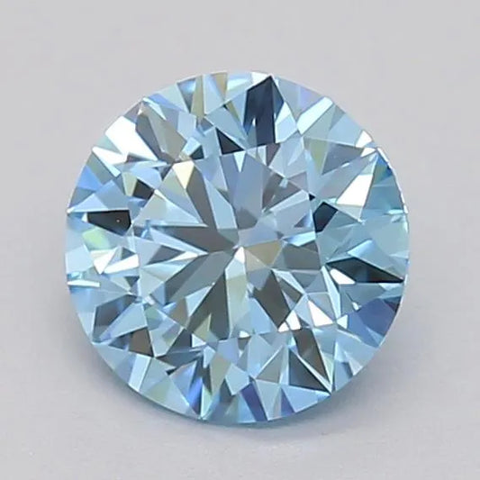0.50ct Round Lab Grown Diamond (Colour Fancy Vivid Blue, Clarity VVS1, Cut ID, IGI Certified)