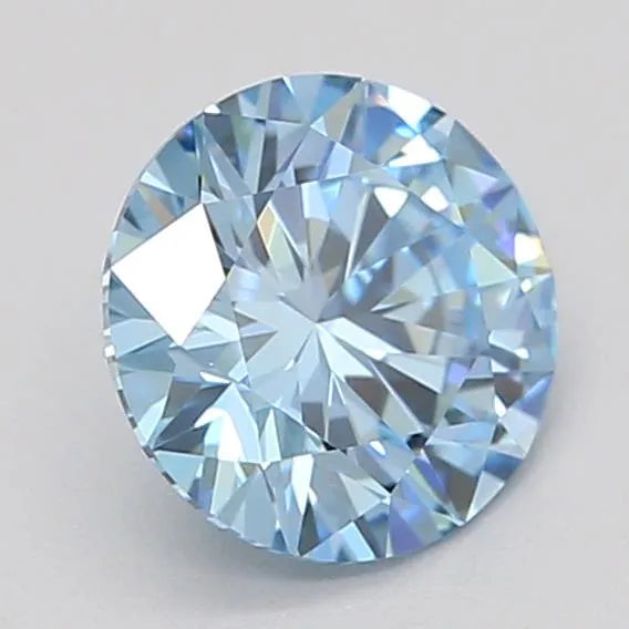 0.50ct Round Lab Grown Diamond (Colour Fancy Vivid Blue, Clarity VVS2, Cut EX, IGI Certified)