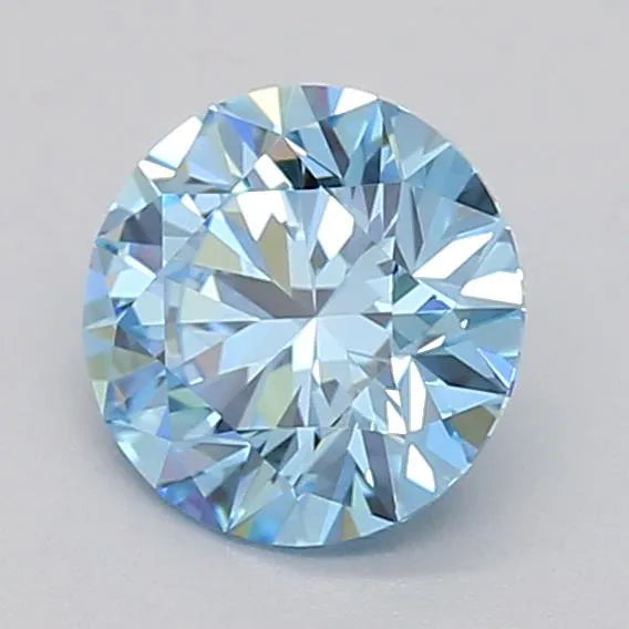 0.51ct Round Lab Grown Diamond (Colour Fancy Vivid Blue, Clarity VVS2, Cut ID, IGI Certified)