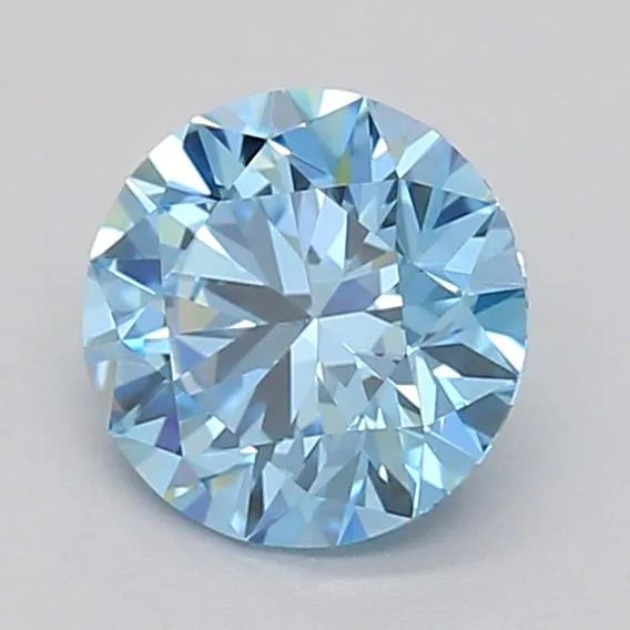0.51ct Round Lab Grown Diamond (Colour Fancy Vivid Blue, Clarity VVS2, Cut ID, IGI Certified)