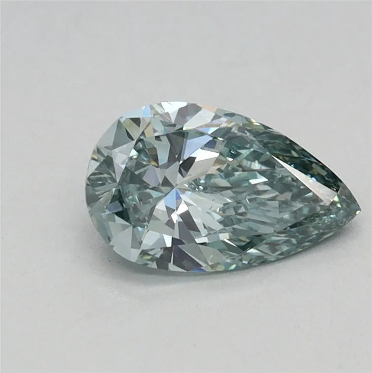 0.54ct Pear Lab Grown Diamond (Colour Fancy Vivid Green, Clarity VS2, IGI Certified)