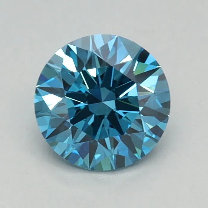 0.61ct Round Lab Grown Diamond (Colour Fancy Vivid Blue, Clarity VS1, Cut EX, IGI Certified)