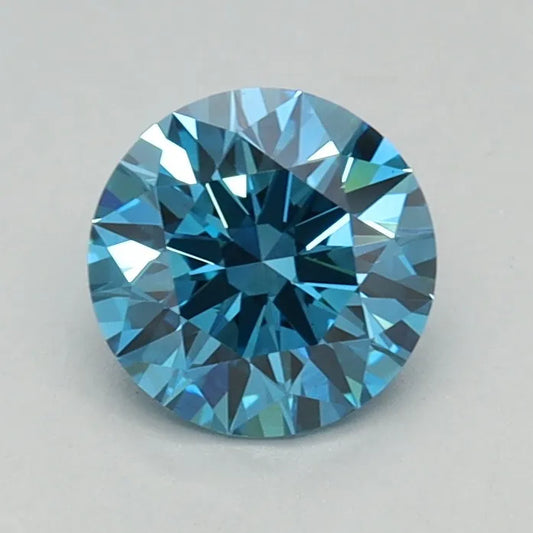 0.61ct Round Lab Grown Diamond (Colour Fancy Vivid Blue, Clarity VS1, Cut EX, IGI Certified)