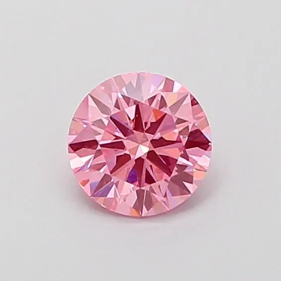 0.61ct Round Lab Grown Diamond (Colour Fancy Vivid Pink, Clarity VS2, Cut ID, IGI Certified)