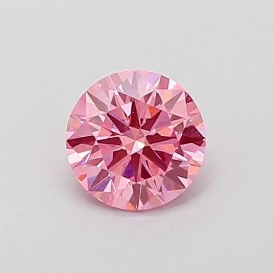 0.61ct Round Lab Grown Diamond (Colour Fancy Vivid Pink, Clarity VS2, Cut ID, IGI Certified)