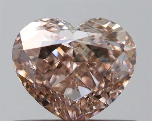 0.64ct Heart Natural Diamond (Colour Fancy Pinkish Brown, Clarity VS1, GIA Certified)