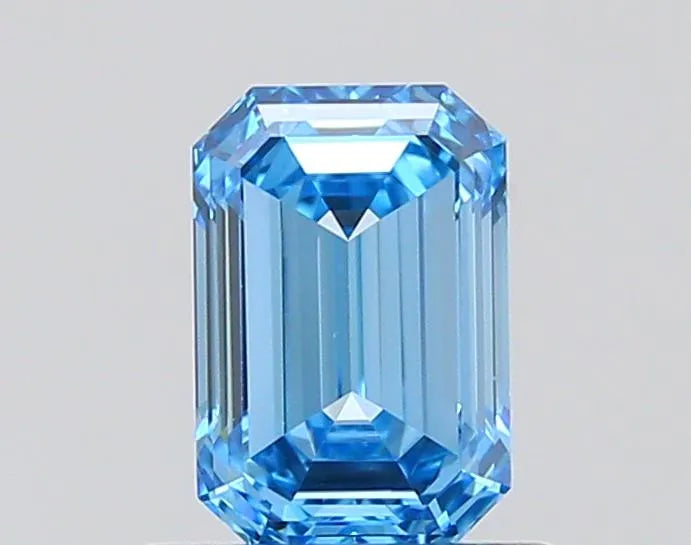0.71ct Emerald Lab Grown Diamond (Colour Fancy Vivid Blue, Clarity VVS1, IGI Certified)