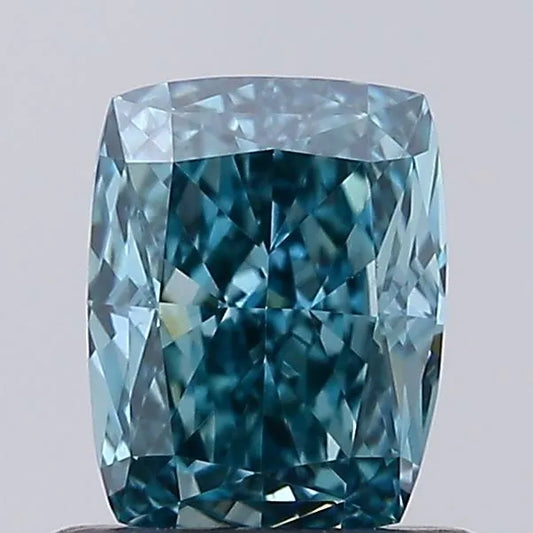 0.74ct Cushion modified Lab Grown Diamond (Colour Fancy Vivid Green Blue, Clarity VVS2, IGI Certified)
