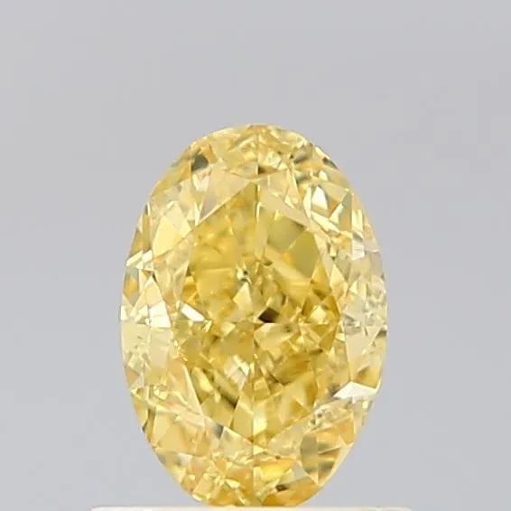 0.74ct Oval Lab Grown Diamond (Colour Fancy Vivid Yellow, Clarity VVS2, IGI Certified)