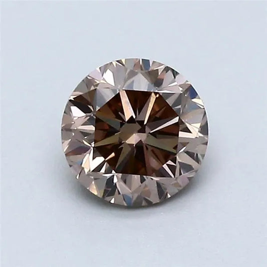 0.74ct Round Natural Diamond (Colour Fancy Deep Orangey Pink, Clarity VS2, Cut GD, GIA Certified)