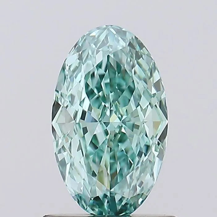 0.90ct Oval Lab Grown Diamond (Colour Fancy Vivid Green, Clarity IF, IGI Certified)