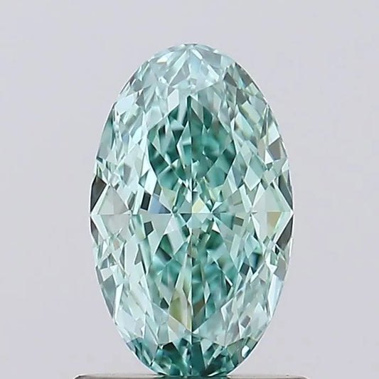 0.90ct Oval Lab Grown Diamond (Colour Fancy Vivid Green, Clarity IF, IGI Certified)
