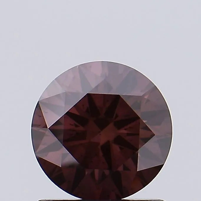 0.92ct Round Lab Grown Diamond (Colour Fancy Deep Purple Pink, Clarity SI1, Cut ID, IGI Certified)