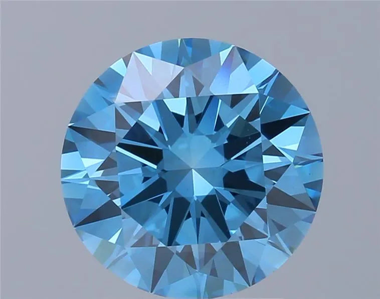 2.23ct Okragly Diament Hodowany w Laboratorium Kolor Fancy Vivid Blue Czystosc VVS2 Szlif EX Certyfikat