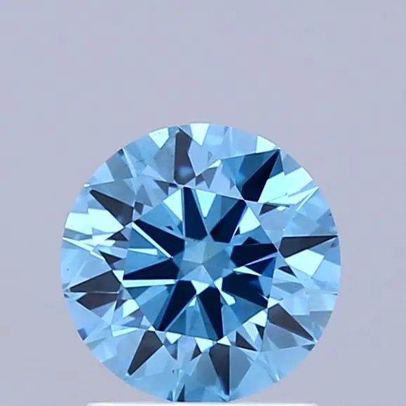 1.00ct Round Lab Grown Diamond (Colour Fancy Vivid Blue, Clarity VS2, Cut EX, IGI Certified)