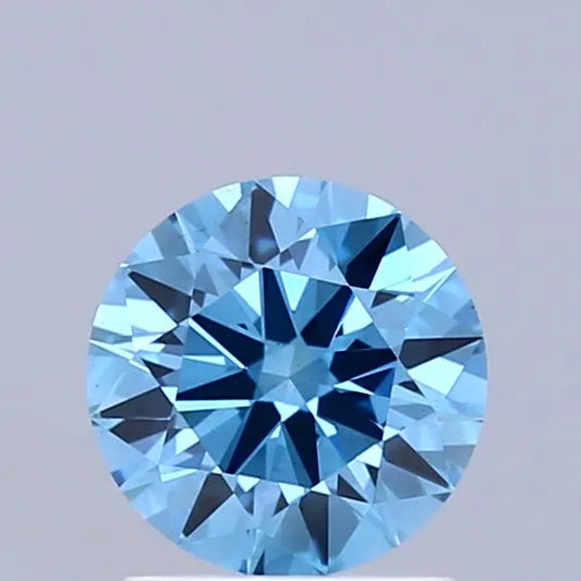 1.00ct Round Lab Grown Diamond (Colour Fancy Vivid Blue, Clarity VS2, Cut EX, IGI Certified)