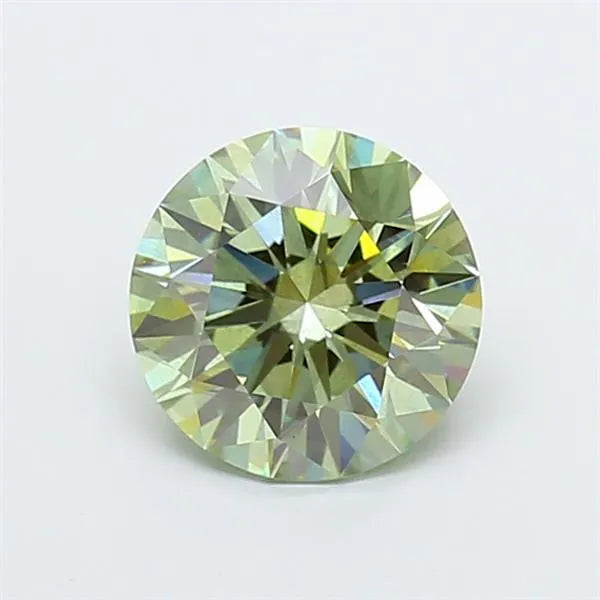 1.00ct Round Lab Grown Diamond (Colour Fancy Vivid Green, Clarity VS2, Cut EX, IGI Certified)