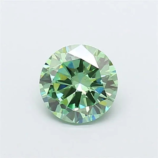 1.00ct Round Lab Grown Diamond (Colour Fancy Vivid Green, Clarity VS2, Cut VG, IGI Certified)