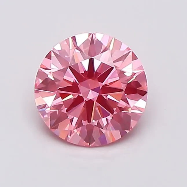 1.01ct Round Lab Grown Diamond (Colour Fancy Vivid Pink, Clarity VS1, Cut ID, IGI Certified)