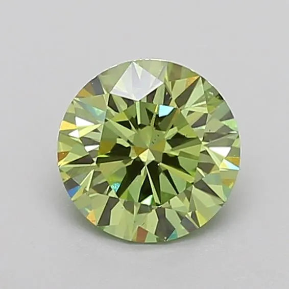1.02ct Round Lab Grown Diamond (Colour Fancy Vivid Green, Clarity VS2, Cut ID, IGI Certified)
