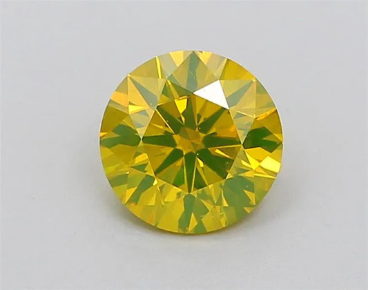 1.03ct Round Natural Diamond (Colour Fancy Greenish Yellow, Clarity SI1, Cut EX, IGI Certified)