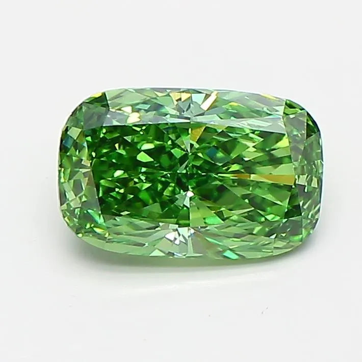 1.04ct Cushion modified Lab Grown Diamond (Colour Fancy Vivid Green, Clarity VVS2, IGI Certified)