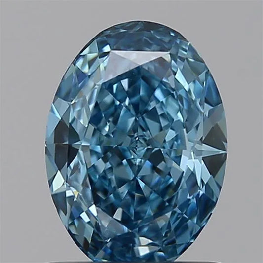 1.05ct Oval Lab Grown Diamond (Colour Fancy Vivid Blue, Clarity IF, IGI Certified)