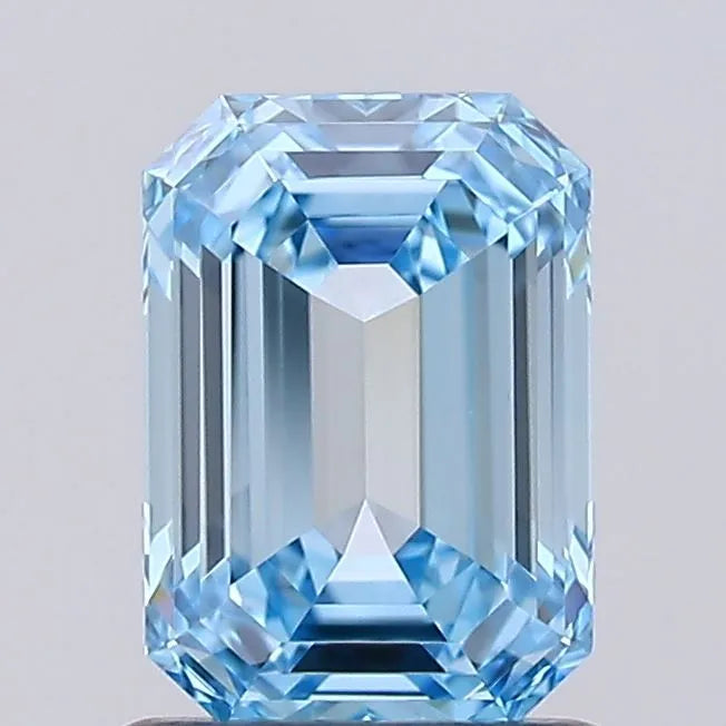 1.06ct Emerald Lab Grown Diamond (Colour Fancy Vivid Blue, Clarity IF, IGI Certified)