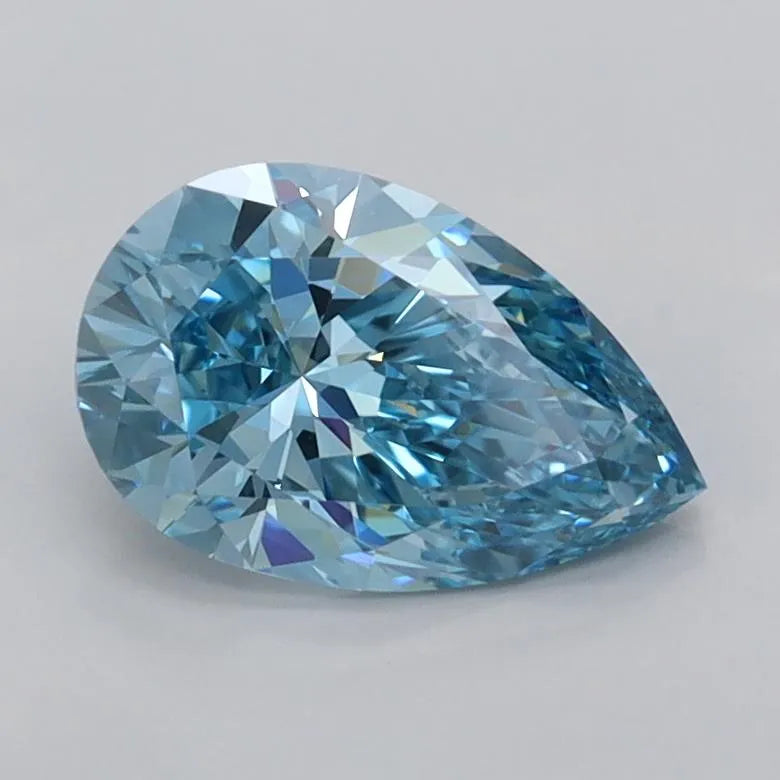 1.09ct Pear Lab Grown Diamond (Colour Fancy Vivid Blue, Clarity VVS1, IGI Certified)